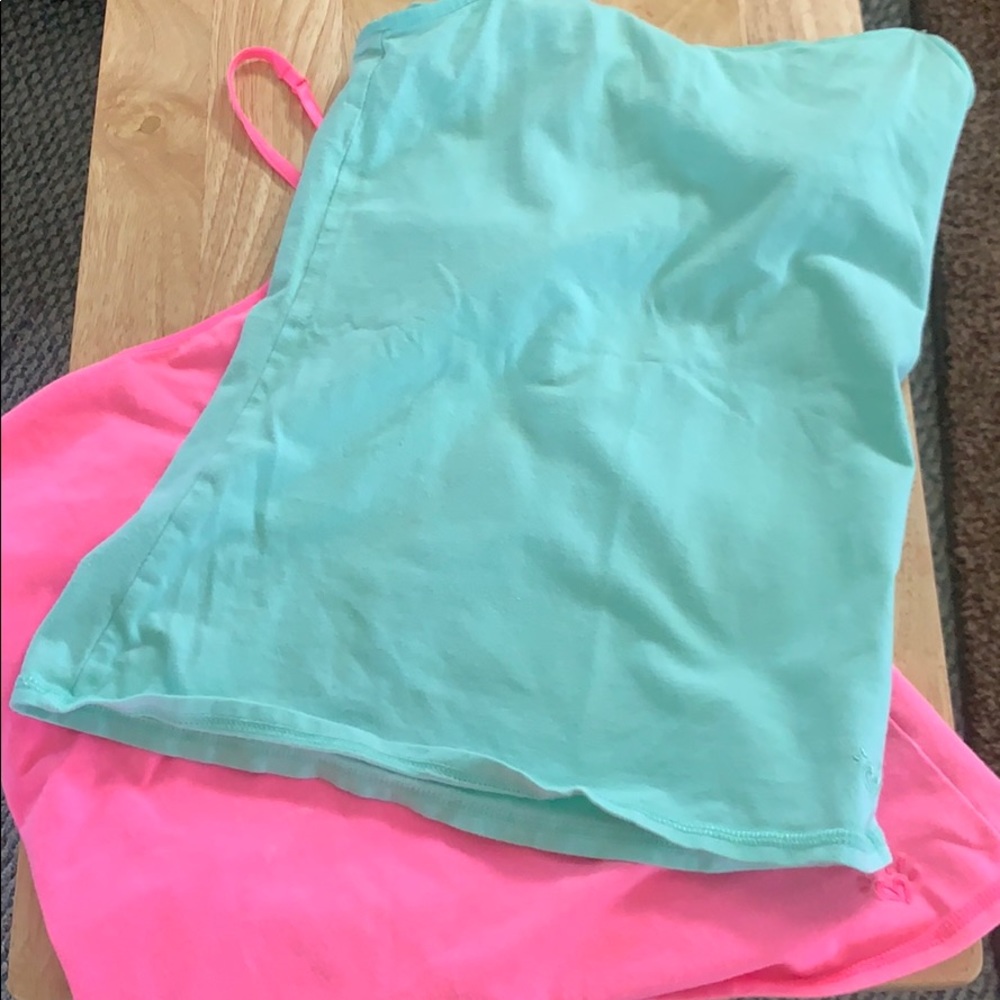 girls justice camis mint green and hot pink
